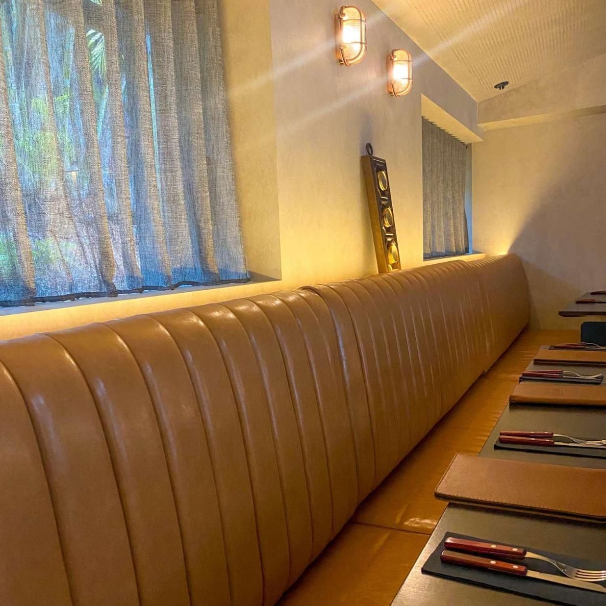 Restaurant Booth With Tan Leather Seating — McCormick Upholstery In Coolum Beach, QLD