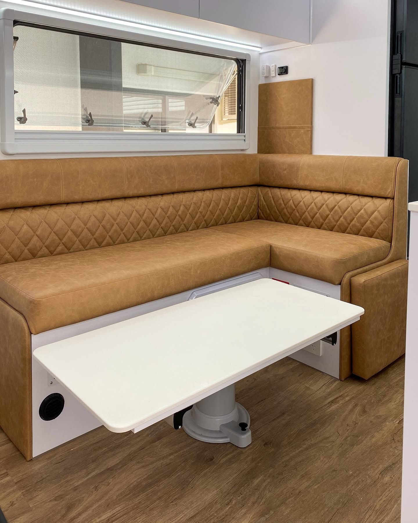 Black Leather Front Seats Inside a Vintage White Van — McCormick Upholstery In Coolum Beach, QLD