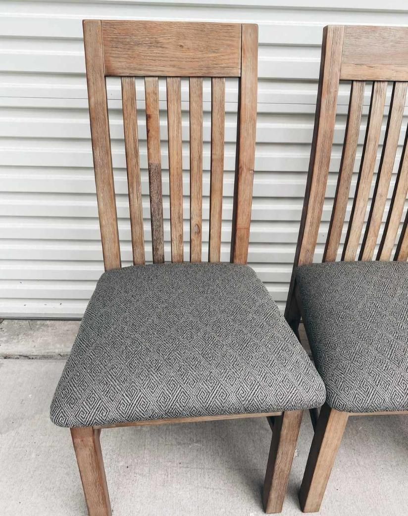 Two Wooden Chairs With Upholstered Seats — McCormick Upholstery In Coolum Beach, QLD