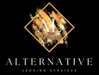 Logo for Alternative Lending Services: gold square with "AL" over gold brushstrokes, "ALTERNATIVE LENDING SERVICES" below.