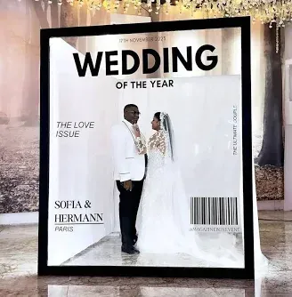 Wedding magazine cover: Bride and groom, 