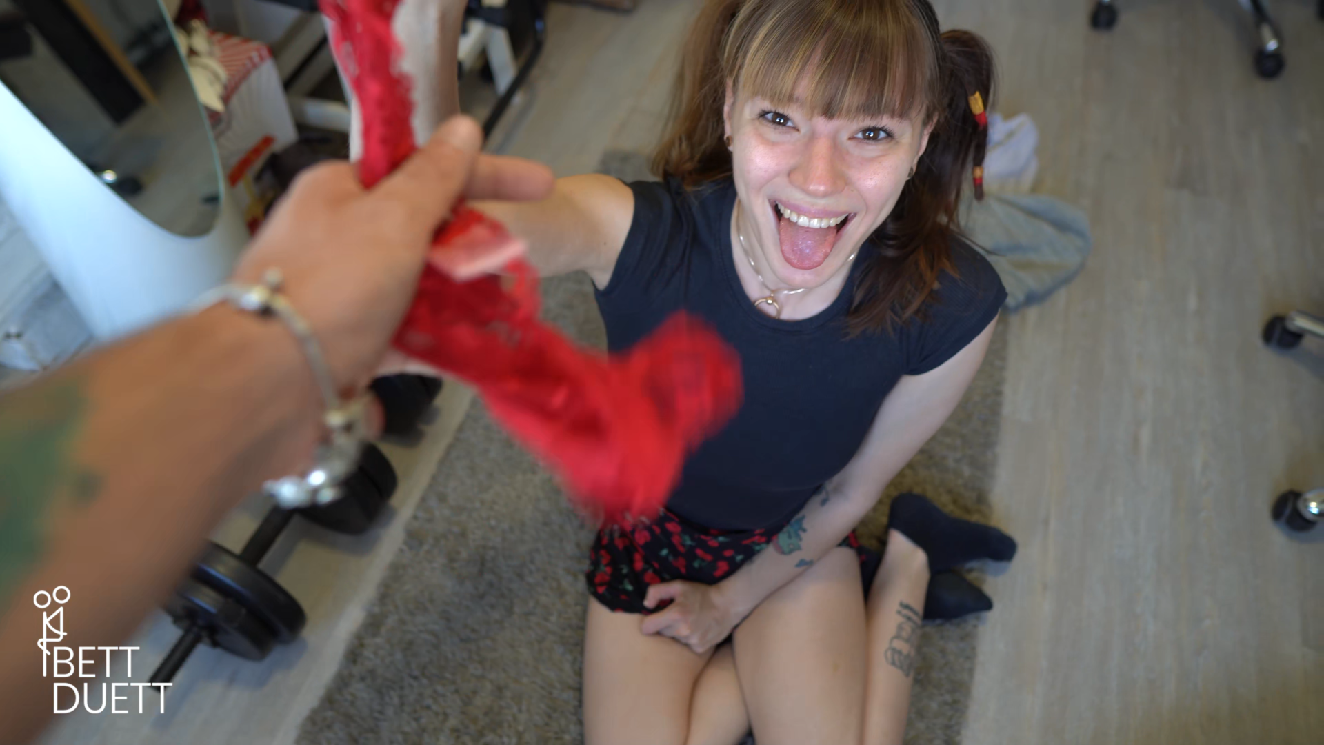 Bettduett blasen bis das weiße kommt