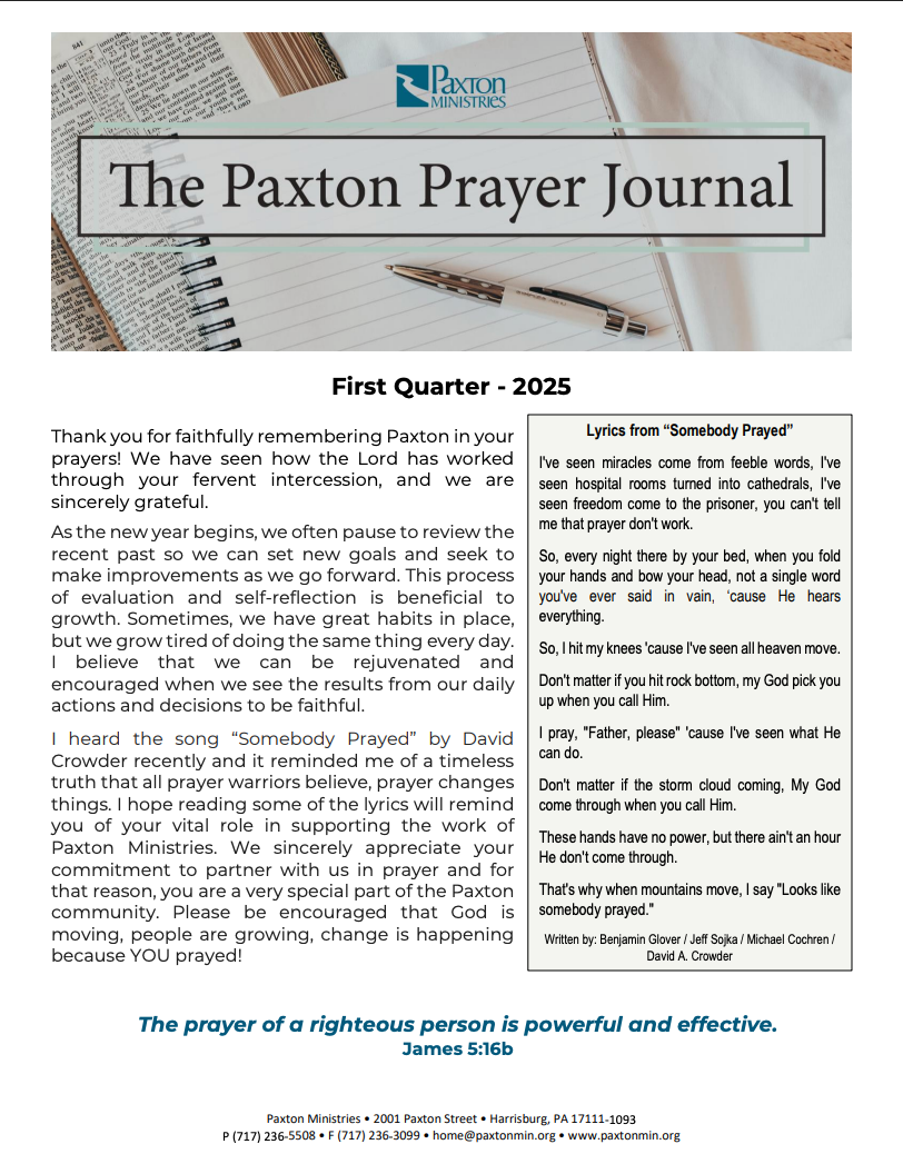 The Paxton Prayer Journal - First Quarter 2025