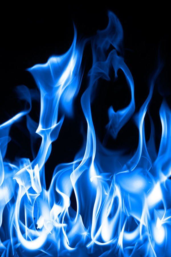 blue gas flame display