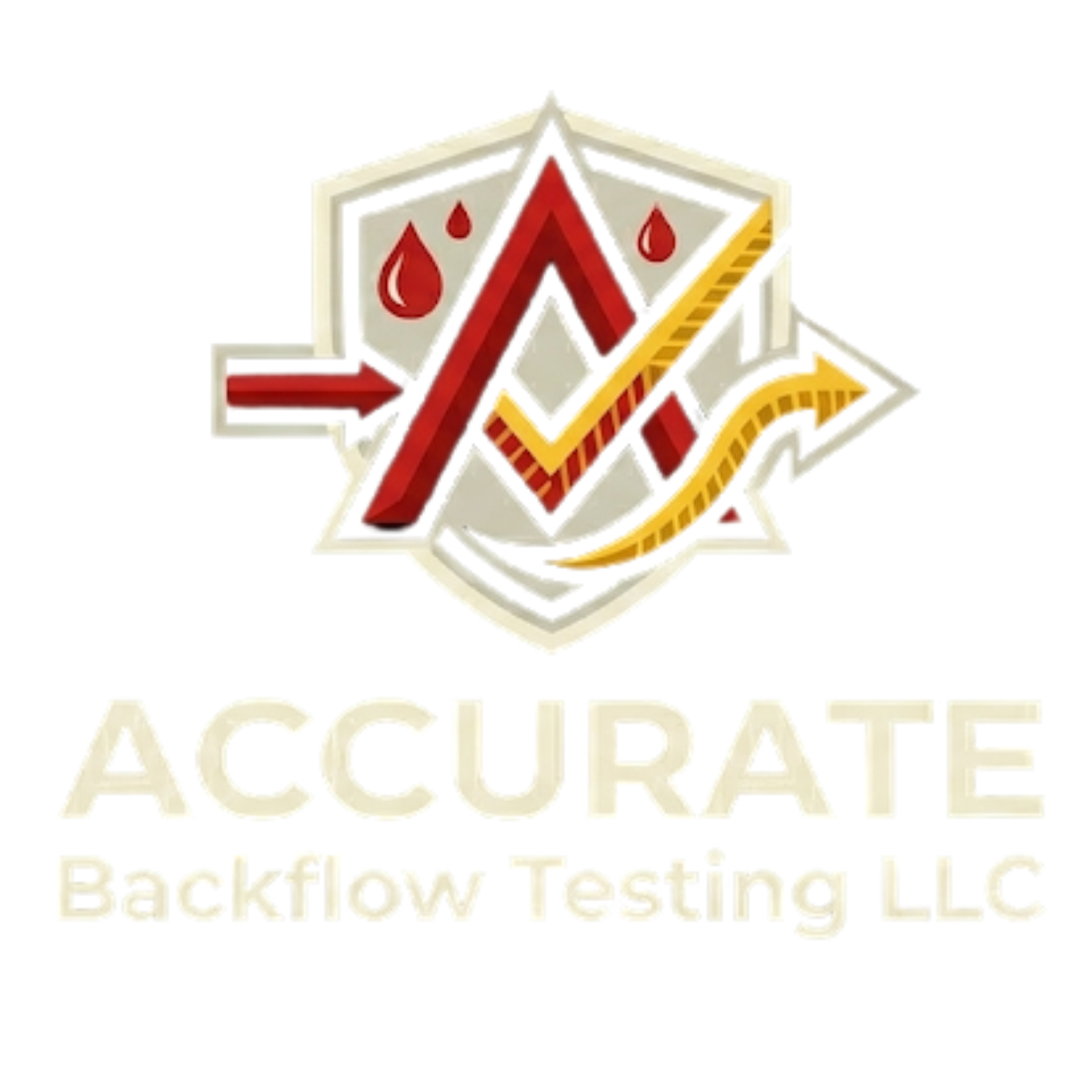 Logo for Accurate Backflow Testing LLC featuring a stylized letter 