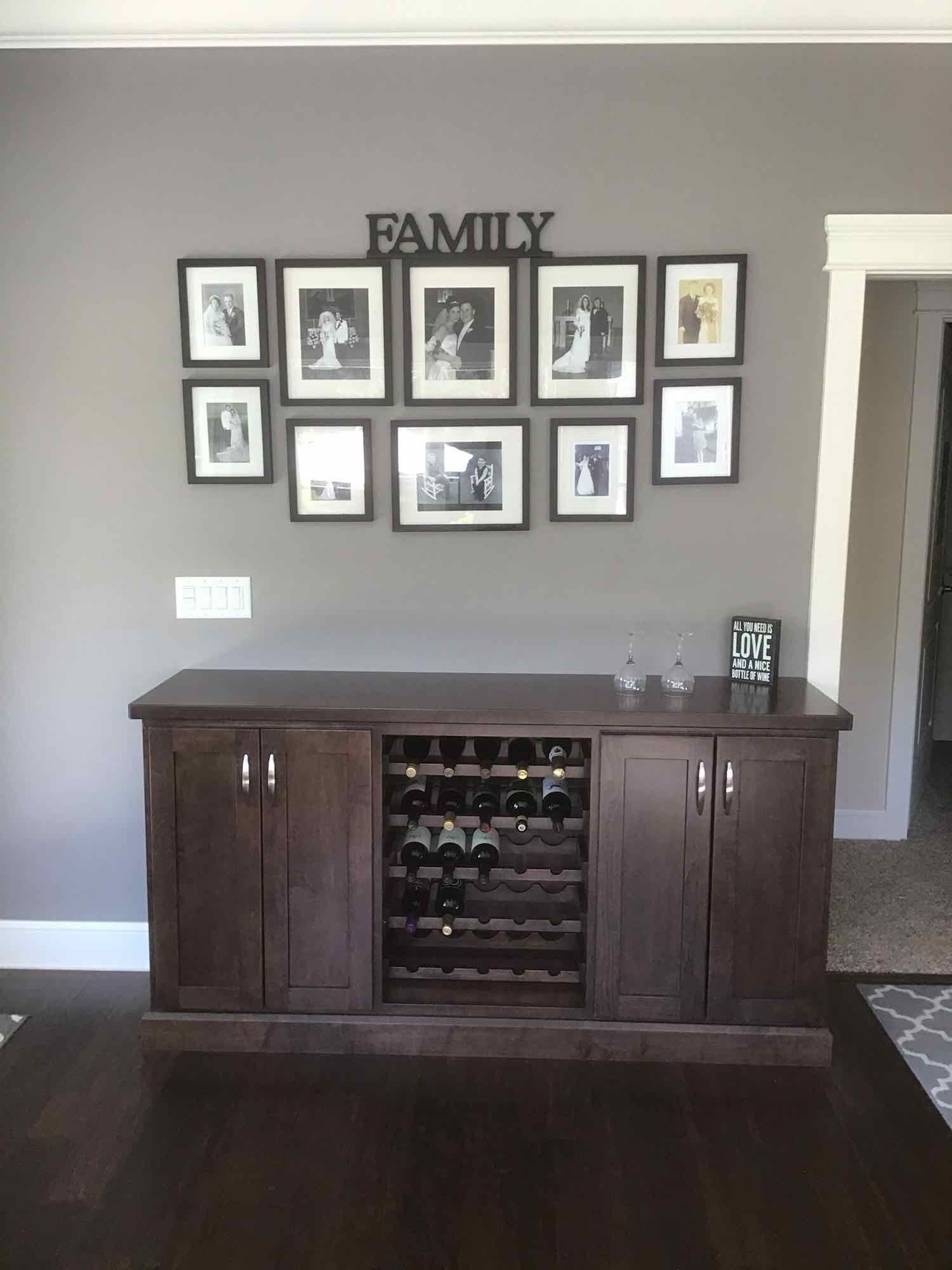 A beautiful wine rack holding bottles of wine. 