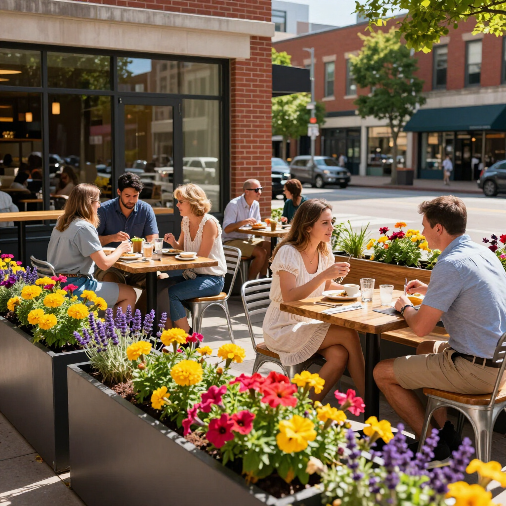 Vibrant outdoor dining in Minneapolis