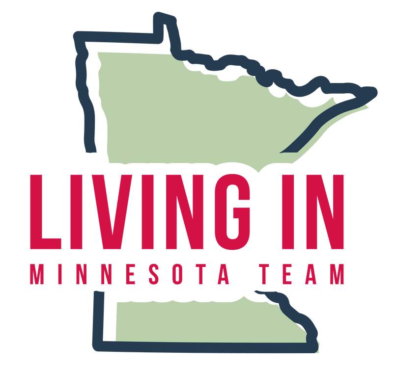 A logo for the living in minnesota team