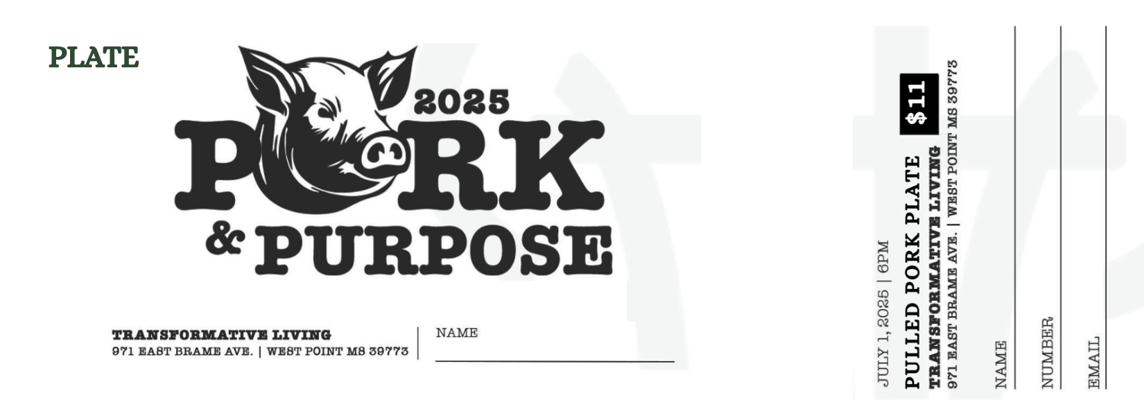 Transformative Living Pork & Purpose Raffle Ticket