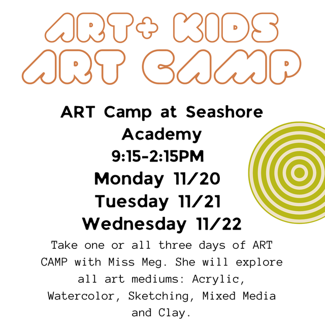 Thanksgiving After Party Art Camp for Kids Ages 8-12 Afternoon