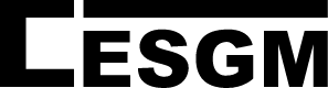 Un logo noir et blanc pour lesgm sur fond blanc.