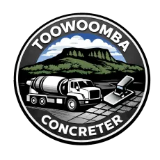 Townsville Concreters logo featuring a concrete mixer truck, and Table Top mountain in the background.