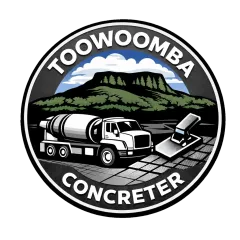 Townsville Concreters logo featuring a concrete mixer truck, and Table Top mountain in the background.