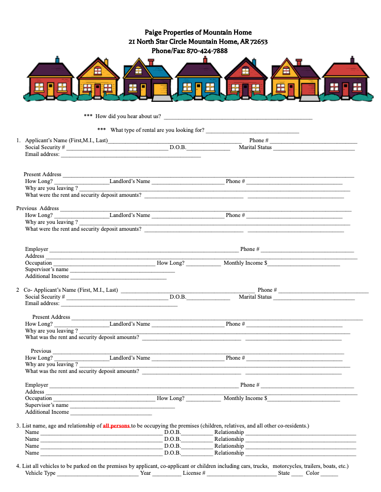 Rental application