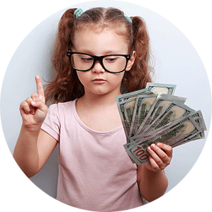 Daughter holding money — Legal Services in Brooklyn Center, MN