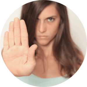Woman gesturing to stop — Legal Services in Brooklyn Center, MN