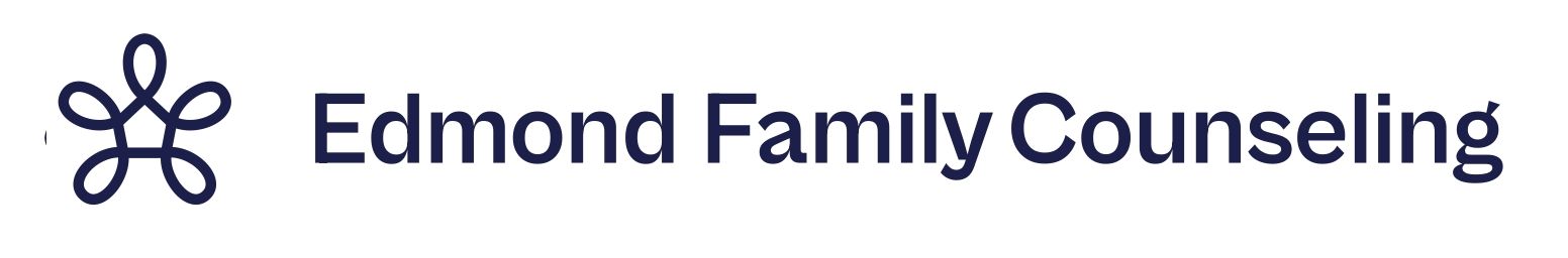 A logo for edmond family counseling with a flower on it