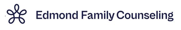 A logo for edmond family counseling with a flower on it
