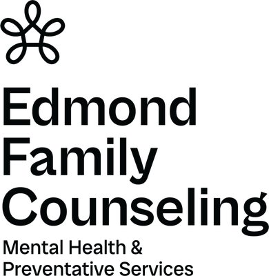 The logo for edmond family counseling mental health and preventive services.