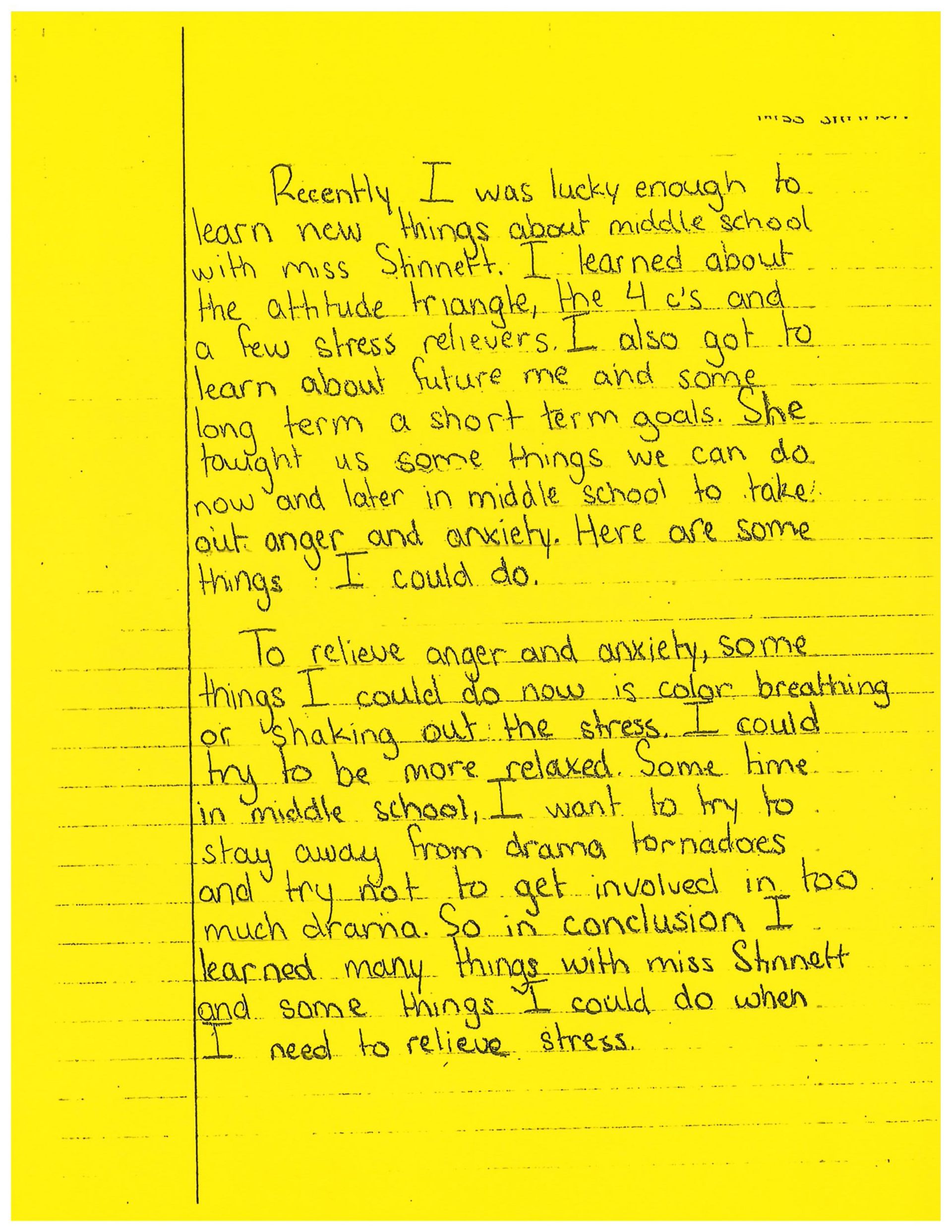 A yellow piece of paper with a lot of writing on it