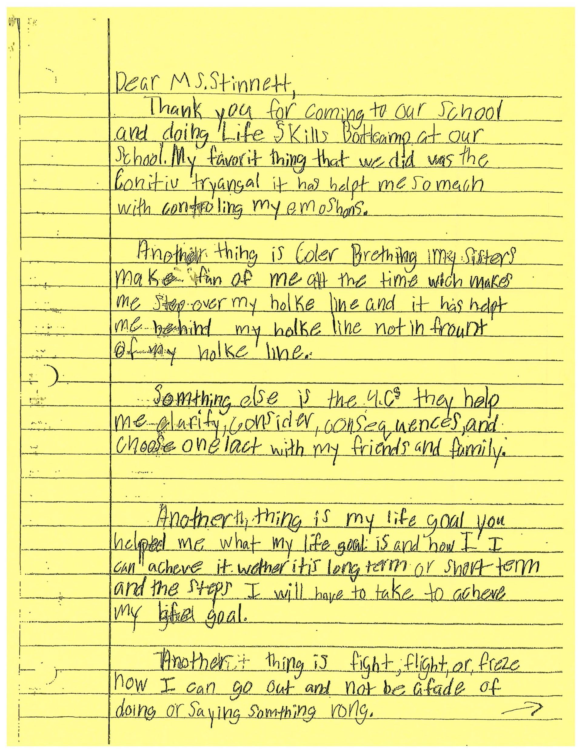 A yellow piece of paper with a lot of writing on it