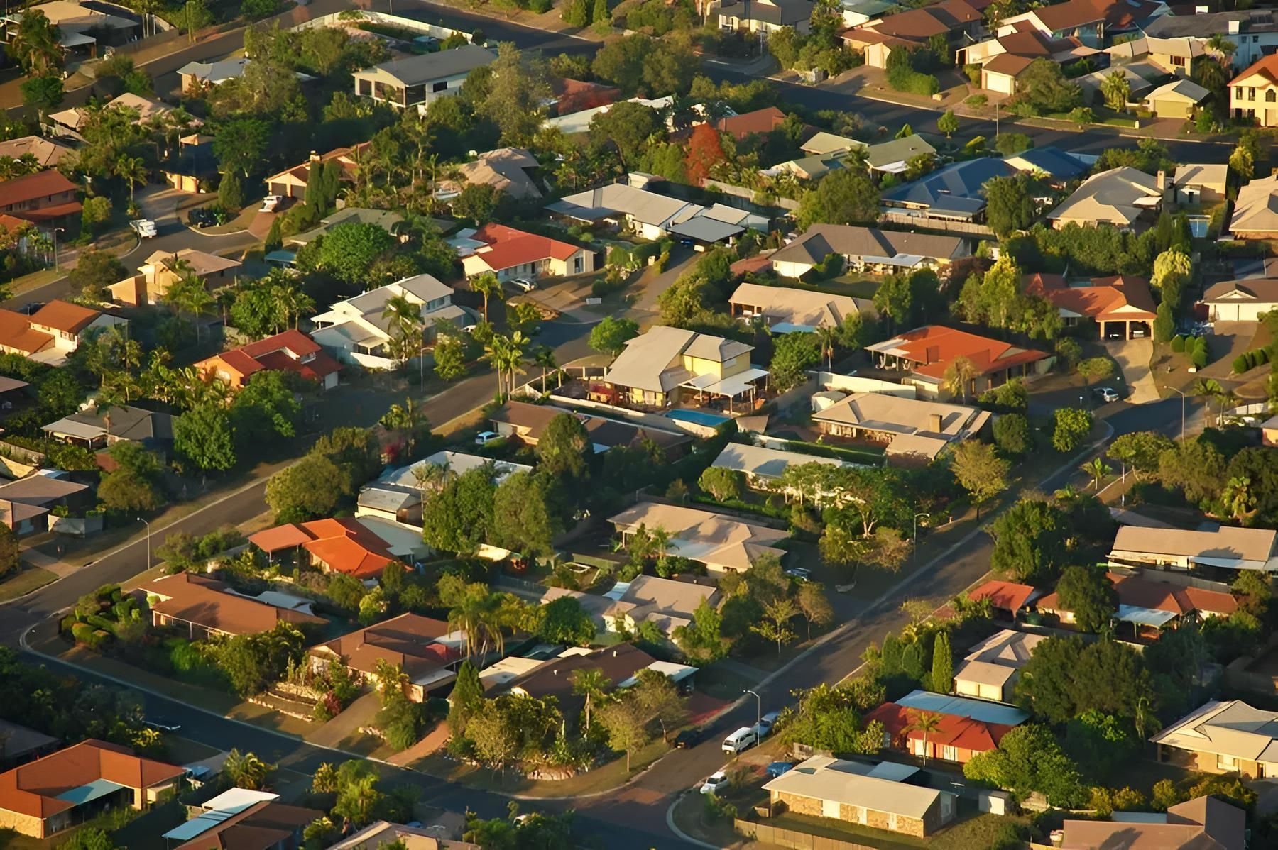 An Aerial View of A Residential Area with Lots of Houses and Trees — Century Locksmiths In Pittsworth, QLD