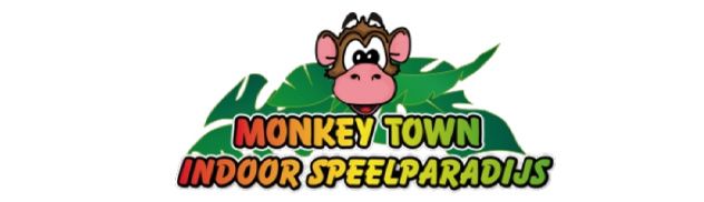 A logo for monkey town indoor speelparadijs