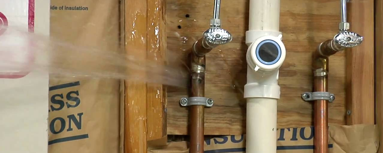 water spraying out of pipes