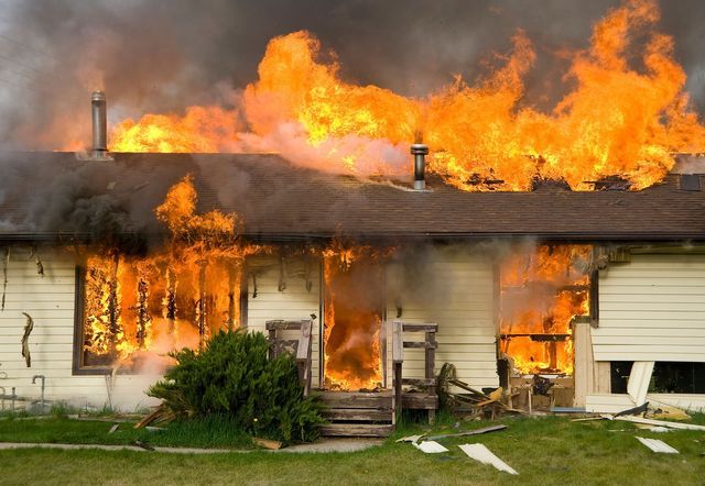 fire damaged home 