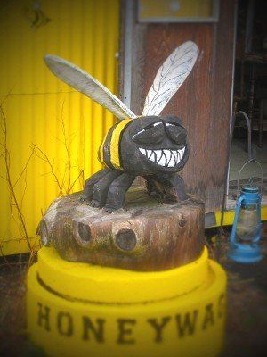 Carved Bee Mascott - Septic Pumping in Fairhaven, MA
