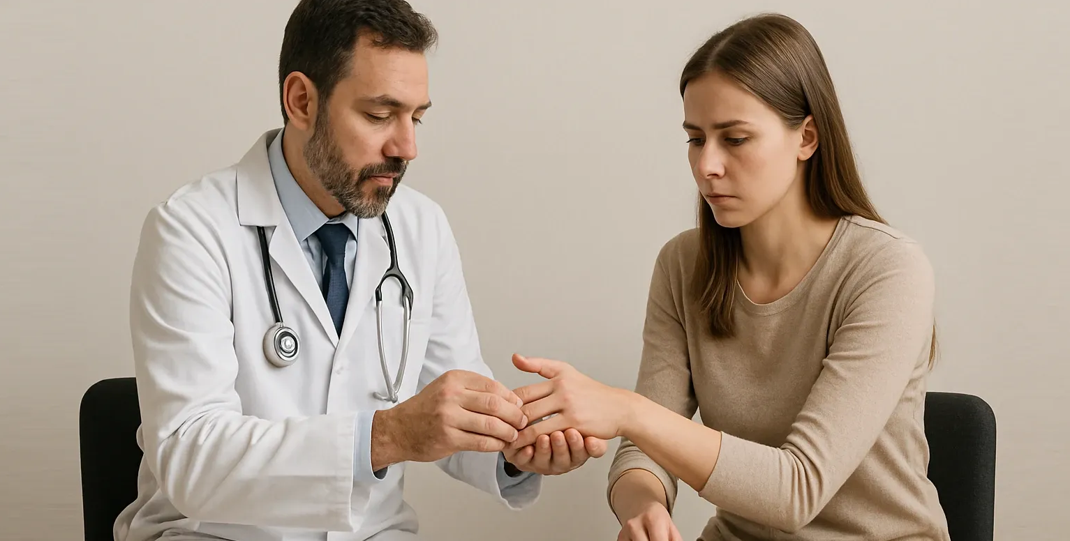 doctor talks with female patient