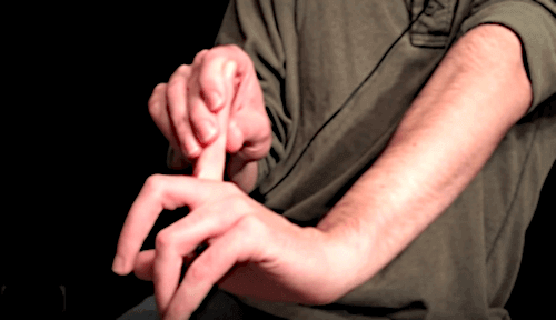 A finger stretch for carpal tunnel.