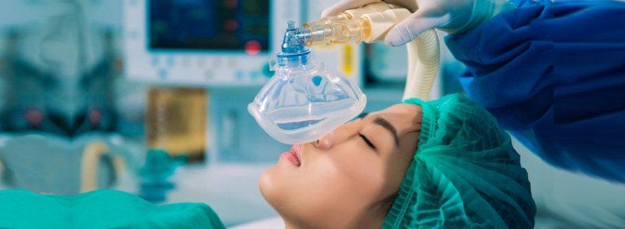 woman getting general anesthesia