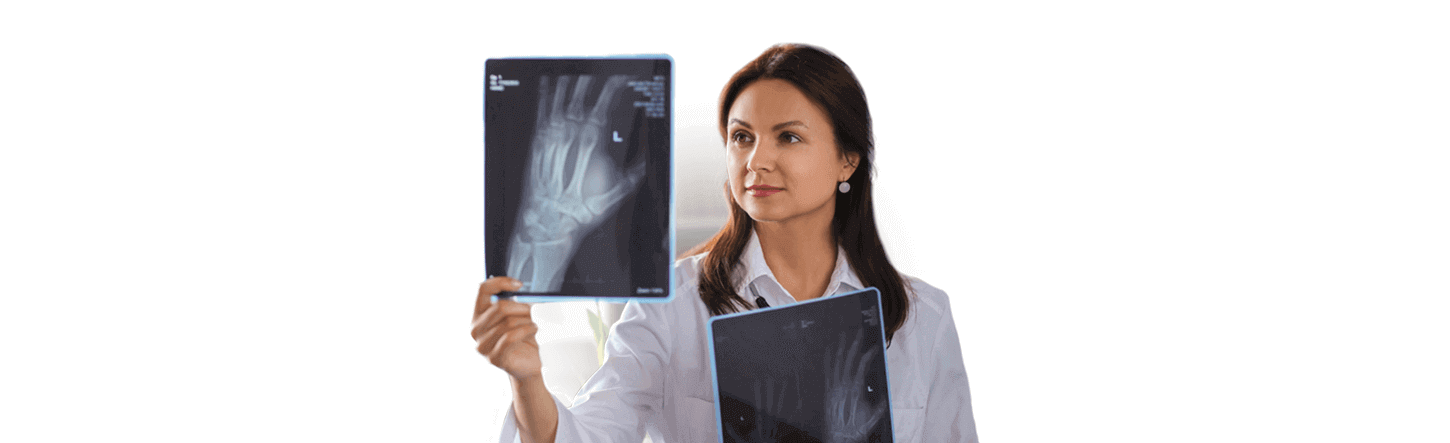doctor examines Xray