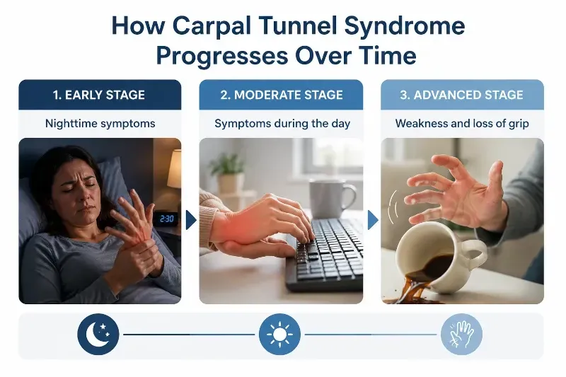 diagram how carpal tunnel progresses