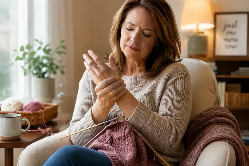 knitting with hand pain