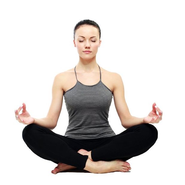 woman in yoga  lotus pose