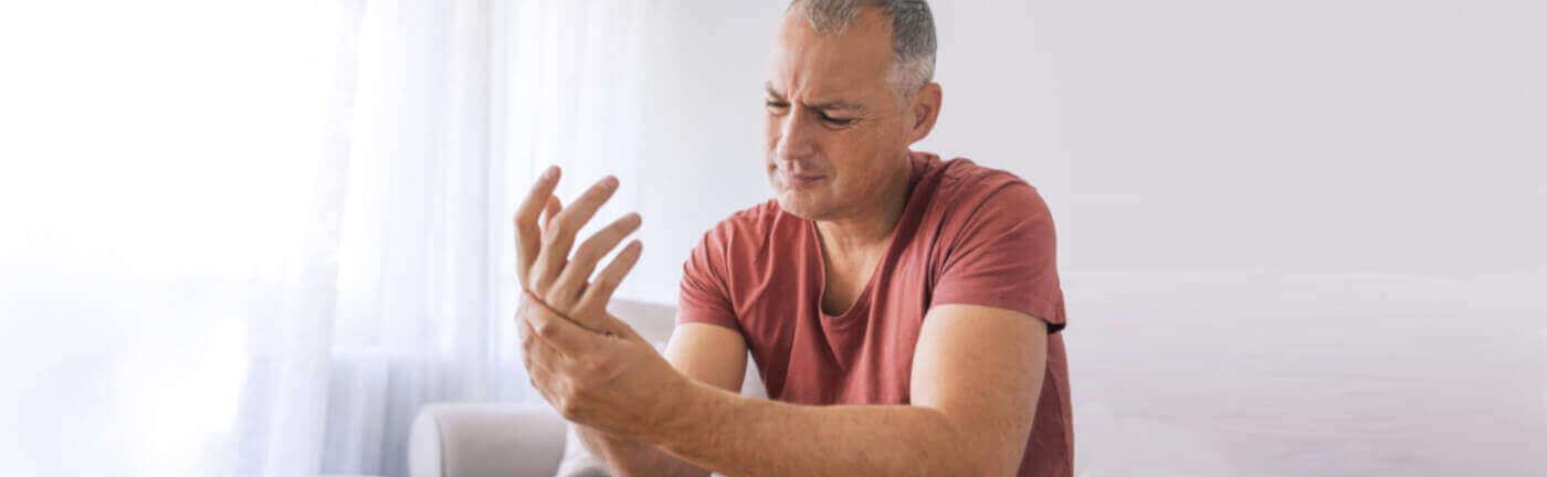 man with a numb hand