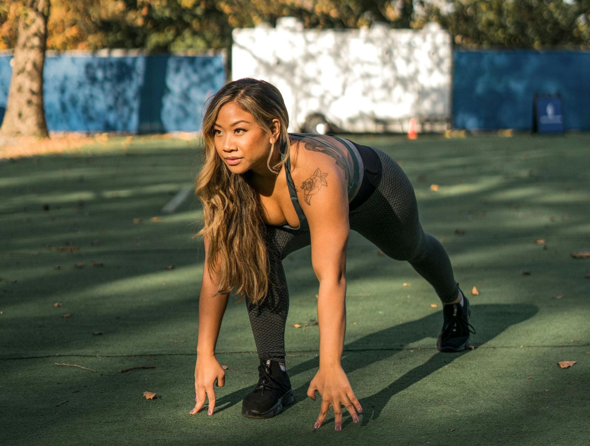 woman exercising outdoors