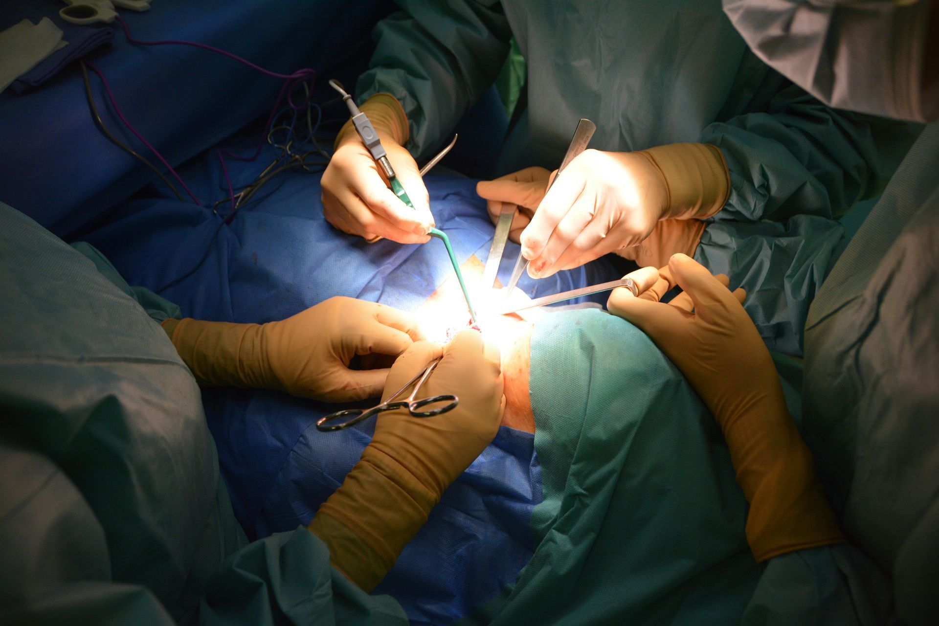 hands in a surgical field