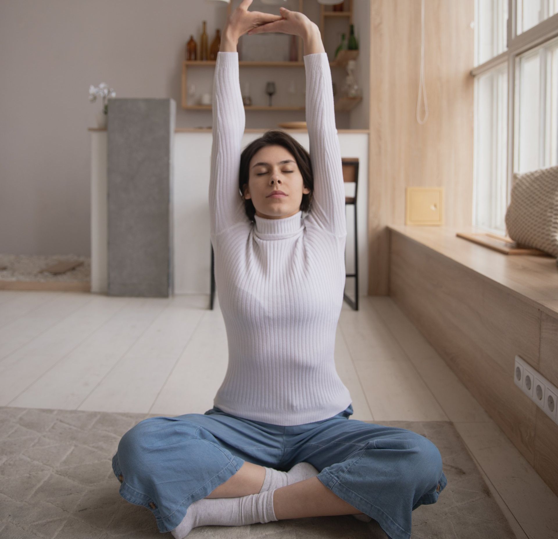 woman stretching