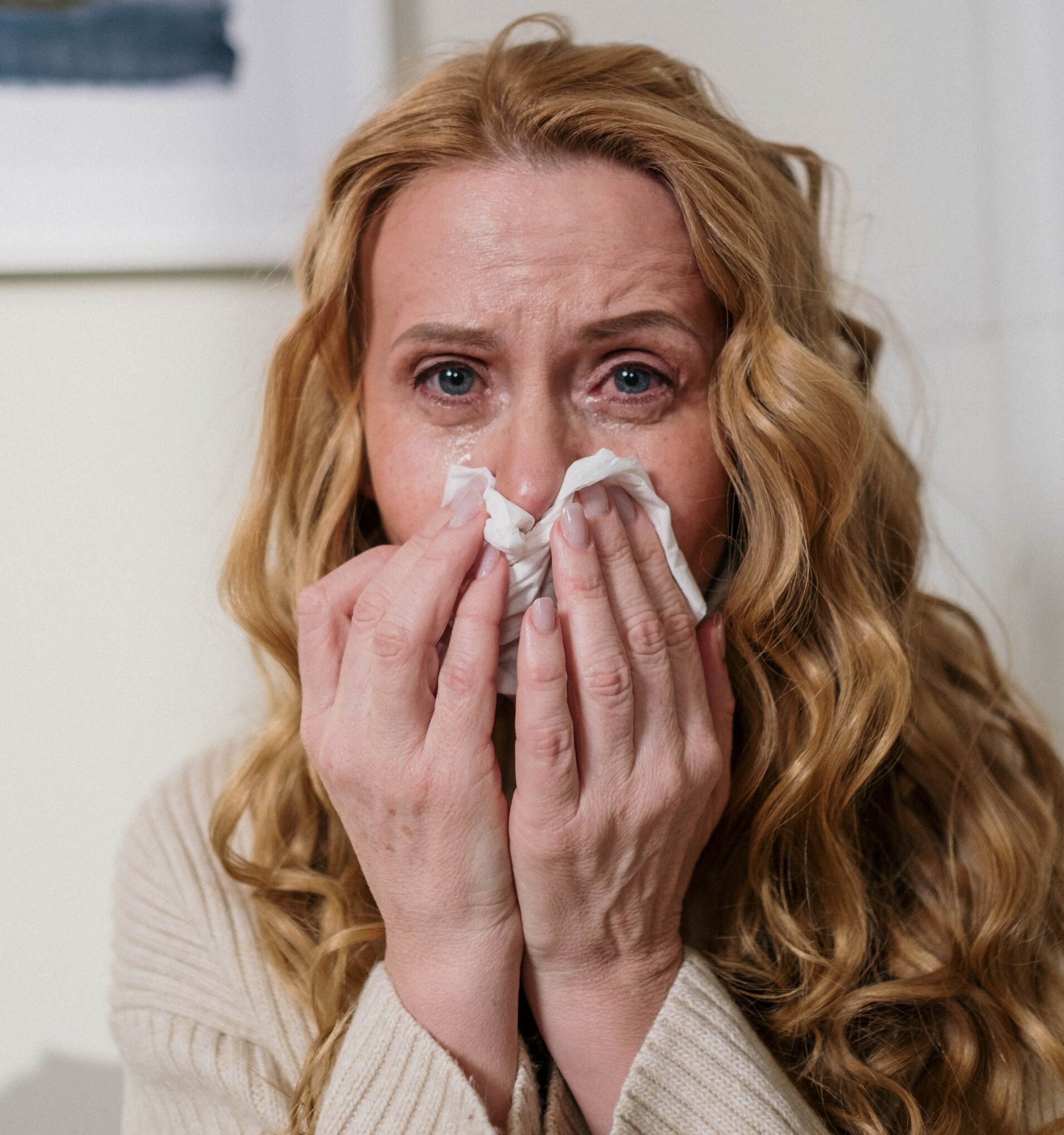 woman with allergies