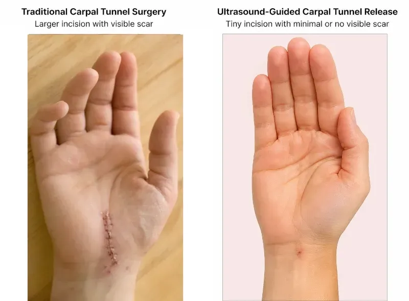 carpal tunnel surgery scar comparison 