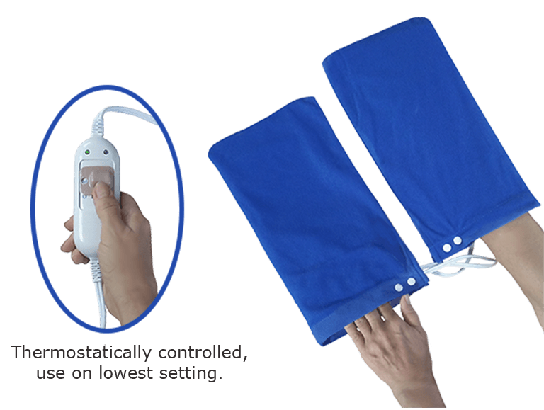 Heat therapy mitt for two hands