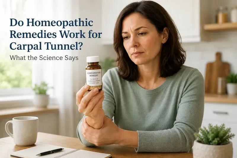 woman with homeopathic bottle