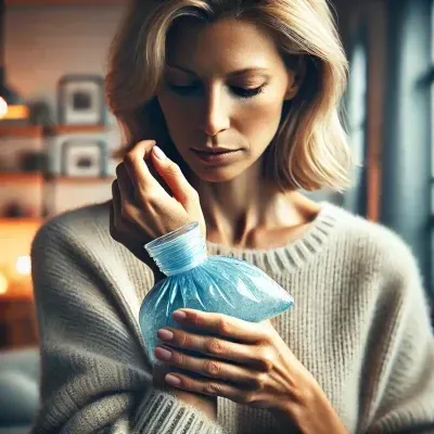 woman with ice pack on her wrist