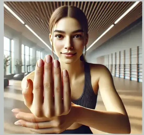 woman  a hand stretch