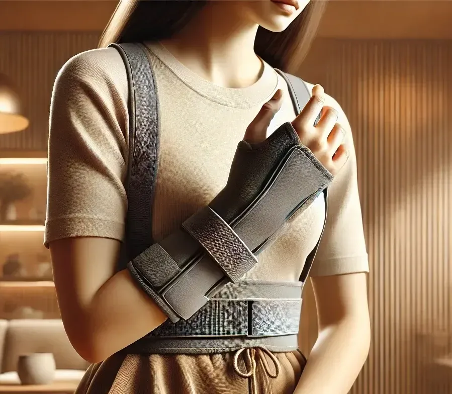 woman with a wrist brace
