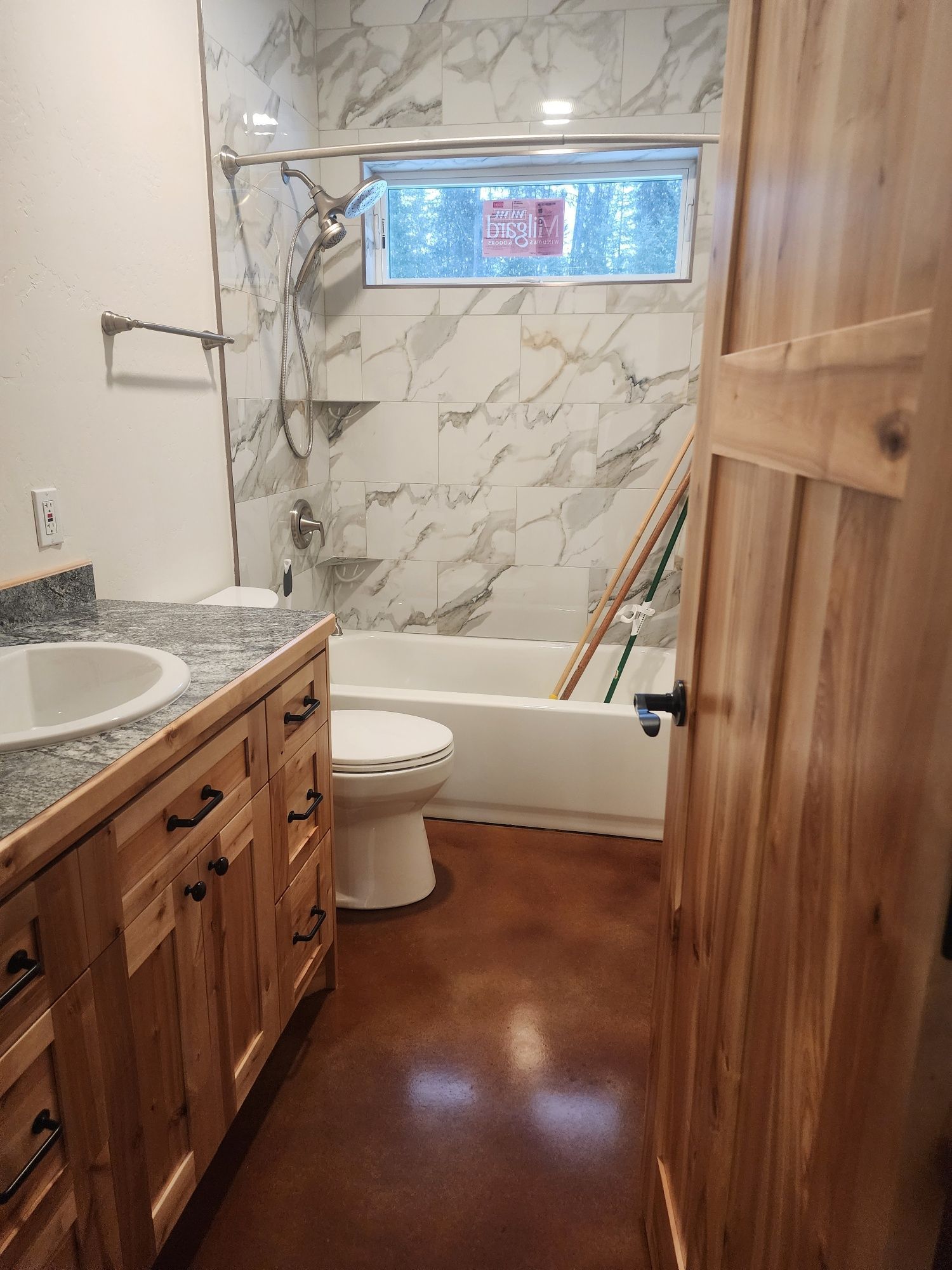 Custom Red Birch Bathroom Cabinets Libby, MT
