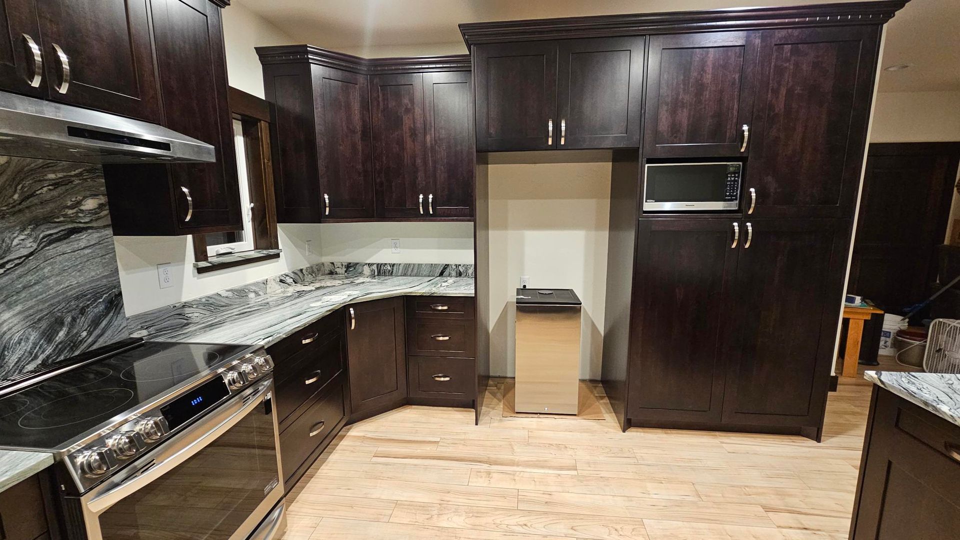 Custom Kitchen Cabinets Libby, MT Dark Stained Birch